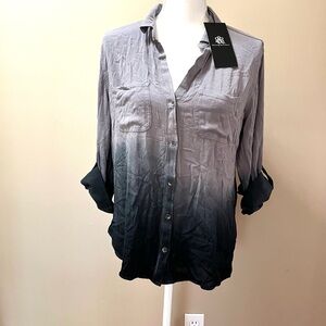 NWT Rock and Republic Women’s Ombré Button Down Shirt Size Small